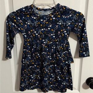 Floral Navy Blue Kids Casual Dress